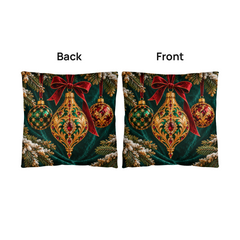Emerald & Ruby Heirloom Ornaments – Christmas Classic Pillow