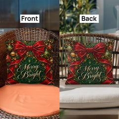 Merry & Bright – Crimson Bow Christmas Classic Pillow