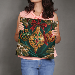 Emerald & Ruby Heirloom Ornaments – Christmas Classic Pillow