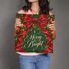Merry & Bright – Crimson Bow Christmas Classic Pillow