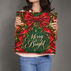 Merry & Bright – Crimson Bow Christmas Classic Pillow