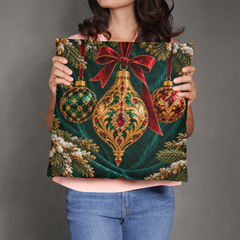 Emerald & Ruby Heirloom Ornaments – Christmas Classic Pillow