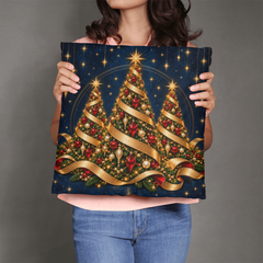 Midnight Gold Christmas Trees – Classic Pillow