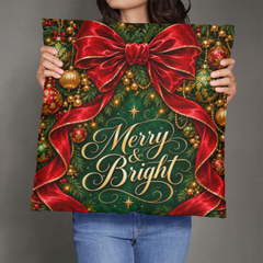 Merry & Bright – Crimson Bow Christmas Classic Pillow