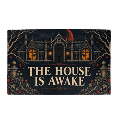 Gothic Haunted House Doormat - The House Is Awake, 34 x 21