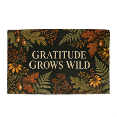 Gratitude Grows Wild Thanksgiving Welcome Mat