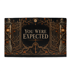 Gothic Halloween Doormat - You Were Expected, 34 x 21