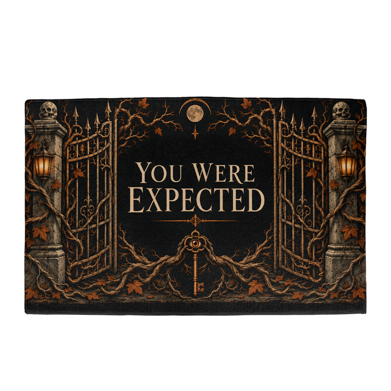Gothic Halloween Doormat - You Were Expected, 34 x 21