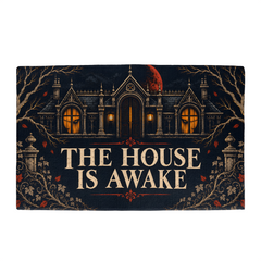 Gothic Haunted House Doormat - The House Is Awake, 34 x 21