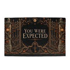 Gothic Halloween Doormat - You Were Expected, 34 x 21