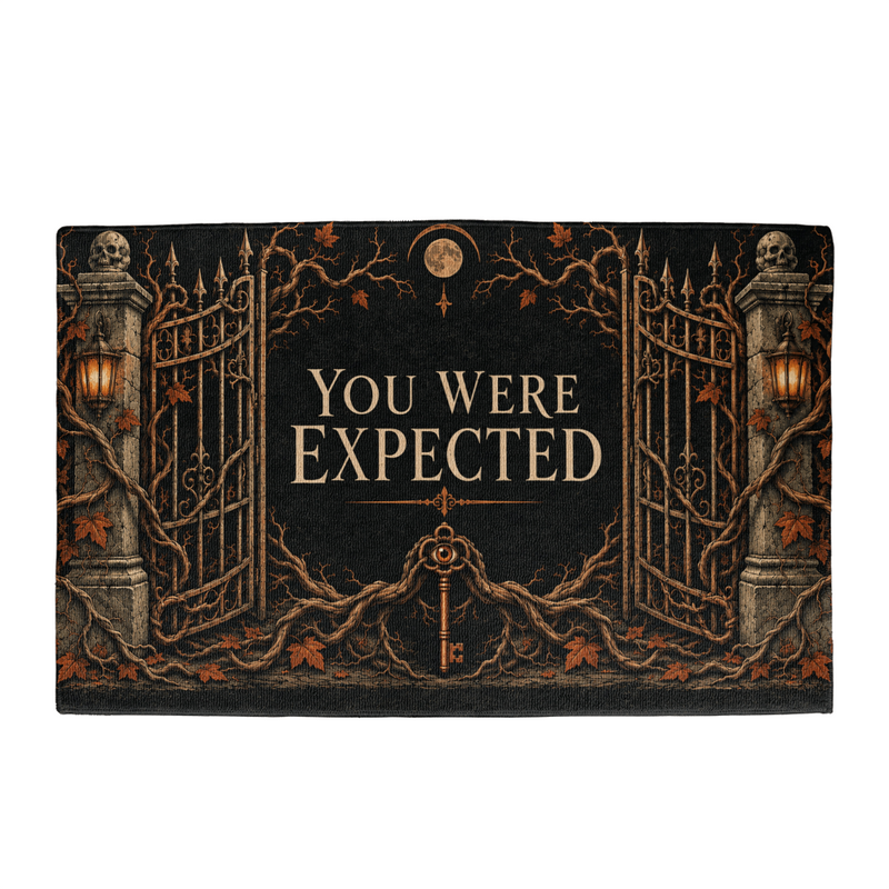 Gothic Halloween Doormat - You Were Expected, 34 x 21