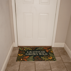 Gratitude Grows Wild Thanksgiving Welcome Mat