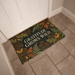 Gratitude Grows Wild Thanksgiving Welcome Mat