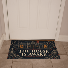 Gothic Haunted House Doormat - The House Is Awake, 34 x 21