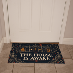 Gothic Haunted House Doormat - The House Is Awake, 34 x 21