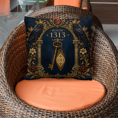 Gothic Raven Throw Pillow with Insert - Room 1313, 18 x 18
