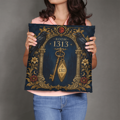 Gothic Raven Throw Pillow with Insert - Room 1313, 18 x 18