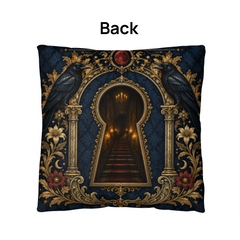 Gothic Raven Throw Pillow with Insert - Room 1313, 18 x 18