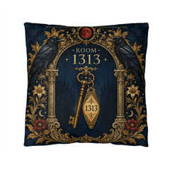 Gothic Raven Throw Pillow with Insert - Room 1313, 18 x 18