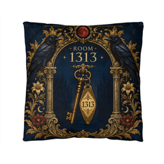 Gothic Raven Throw Pillow with Insert - Room 1313, 18 x 18