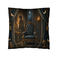 Gothic Haunted Chair Throw Pillow with Insert - The Empty Chair, 18 x 18