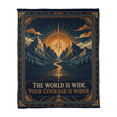 Adventure Coral Fleece Blanket – Your Courage Is Wider