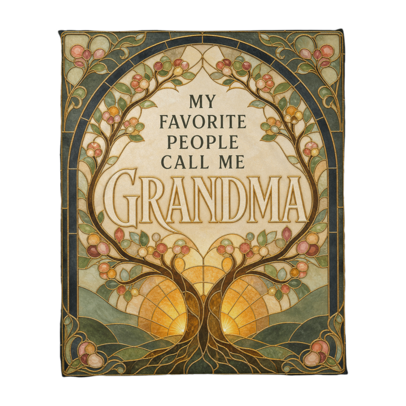 Grandma Coral Fleece Blanket – My Favorite People Call Me Grandma