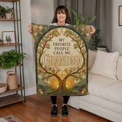 Grandma Coral Fleece Blanket – My Favorite People Call Me Grandma