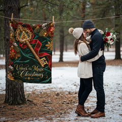 Unlock the Magic of Christmas – Golden Key Coral Fleece Blanket