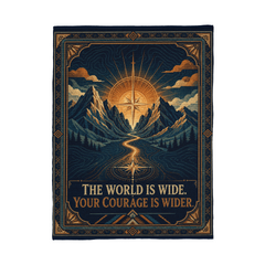 Adventure Coral Fleece Blanket – Your Courage Is Wider