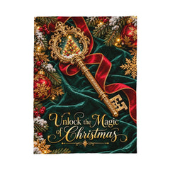Unlock the Magic of Christmas – Golden Key Coral Fleece Blanket