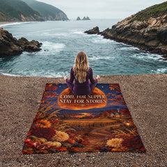 Come for Supper, Stay for Stories Thanksgiving Coral Fleece Blanket