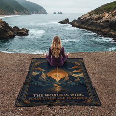 Adventure Coral Fleece Blanket – Your Courage Is Wider