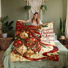 Wrapped in Christmas Joy – Coral Fleece Blanket