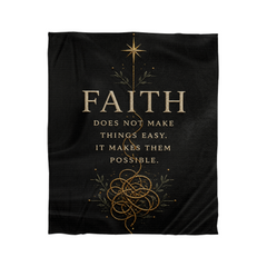 Faith Makes Things Possible – Black & Gold Mink Touch Blanket