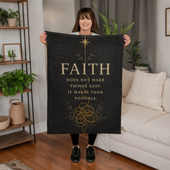 Faith Makes Things Possible – Black & Gold Mink Touch Blanket