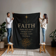 Faith Makes Things Possible – Black & Gold Mink Touch Blanket