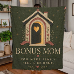 Bonus Mom You Make Family Feel Like Home Jersey Fleece Blanket lifestyle mockup