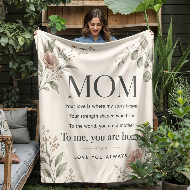 Mom, You Are Home – Jersey Fleece Blanket