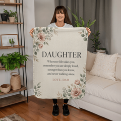 Daughter, Never Walk Alone – Sherpa Fleece Blanket