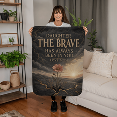 Daughter, The Brave Has Always Been in You – Sherpa Blanket From Mom