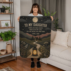 Daughter, You Are Never Far From Home – Sherpa Fleece Blanket