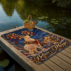 Believe in the Magic – Christmas Stag Sherpa Blanket