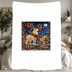 Believe in the Magic – Christmas Stag Sherpa Blanket