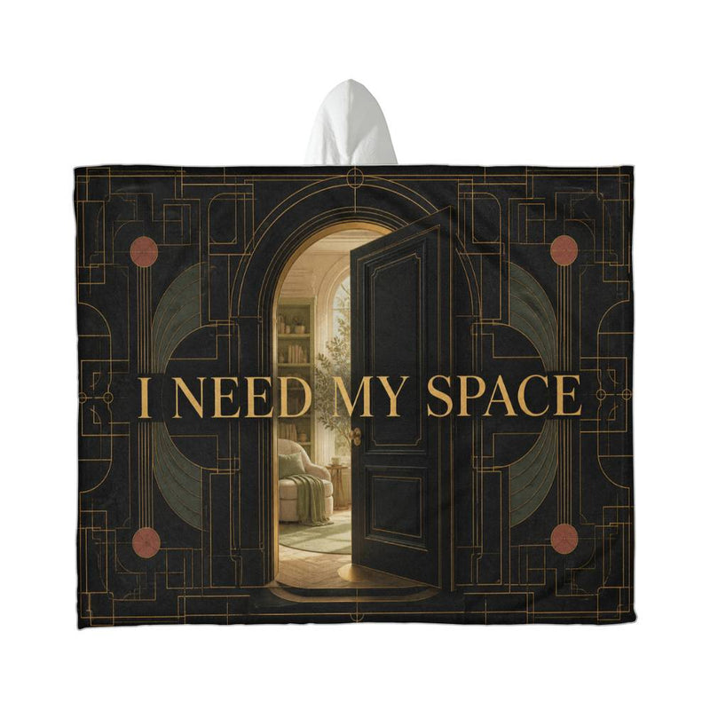 Hooded Sherpa Fleece Blanket – I Need My Space Cozy Retreat