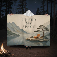 Hooded Sherpa Blanket – I Need My Space Solitude Garden