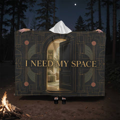 Hooded Sherpa Fleece Blanket – I Need My Space Cozy Retreat