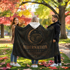 Hooded Sherpa Blanket – The Hibernation Society Bear Design