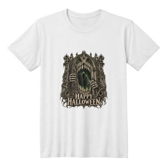 Scary Haunted Door Halloween T-Shirt - The Door That Hungers