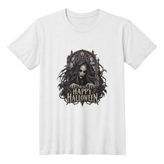 Scary Gothic Widow Halloween T-Shirt - The Widow in the Window